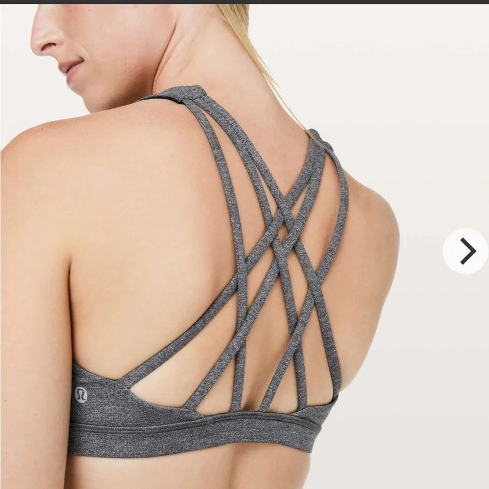 Lululemon Free to be Serene High Heck Sports Bra Heathered Black / Gray size 6
